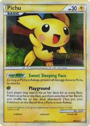 Pichu - 28/123 (Prerelease) [Staff]/123  - Holofoil - Promo