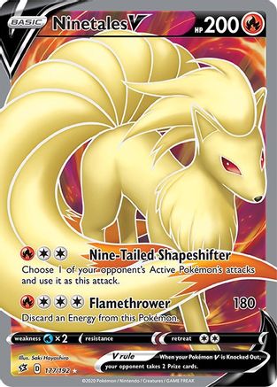 Ninetales V (Full Art) 177/192  - Holofoil - Ultra Rare