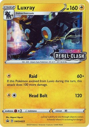 Luxray (SWSH023) (Promo d'Avant-première du Personnel) [Épée et Bouclier : Promos Black Star] 