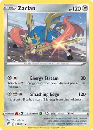 Zacian - 139/192 (Cracked Ice Holo)/192  - Holofoil - Holo Rare