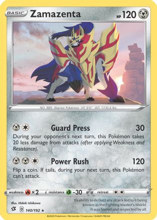 Zamazenta (140/192) (Cracked Ice Holo) (Thème Deck exclusif) [Épée et bouclier : Rebel Clash] 