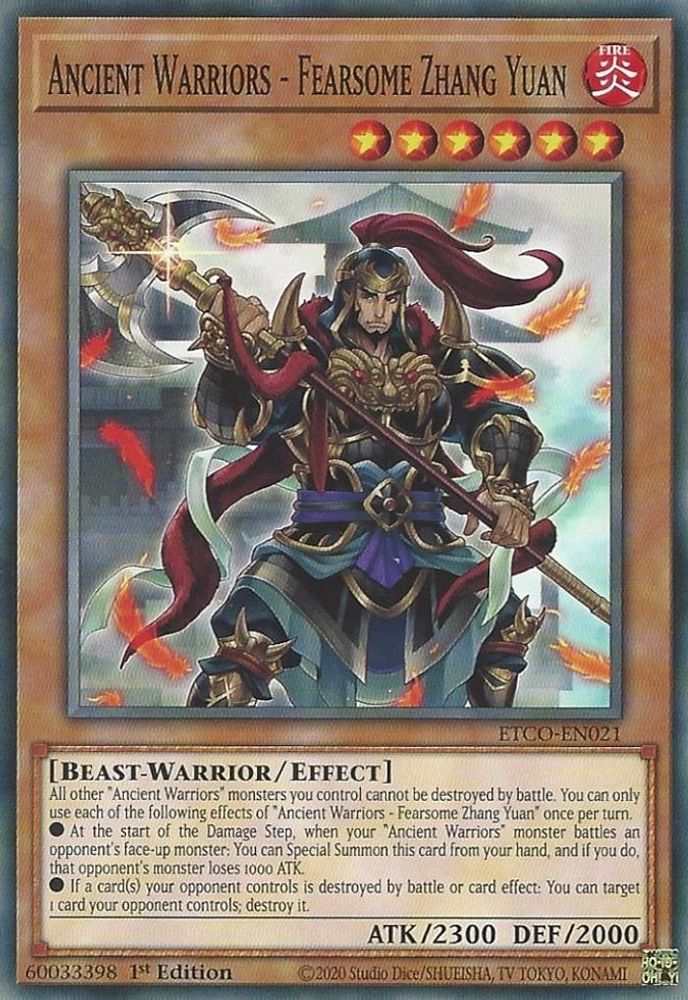Ancient Warriors - Fearsome Zhang Yuan (ETCO-EN021) - Common