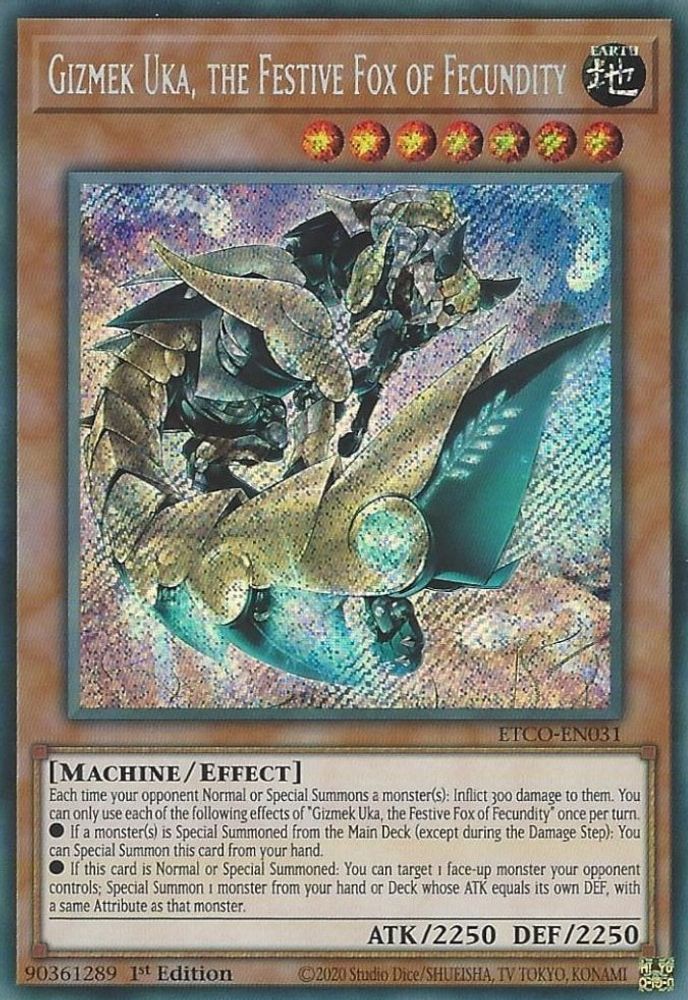 Gizmek Uka, the Festive Fox of Fecundity (ETCO-EN031) - Secret Rare