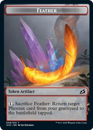 Feather // Human Soldier (004) Double-sided Token (IKO-) - Ikoria: Lair of Behemoths Foil