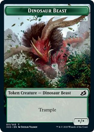Dinosaur Beast // Human Soldier (005) Double-sided Token (IKO-) - Ikoria: Lair of Behemoths Foil