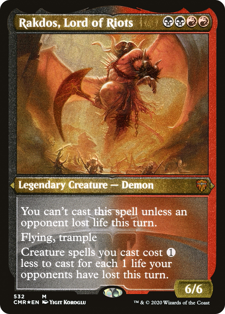 Rakdos, seigneur des émeutes (gravé) [Commander Legends] 