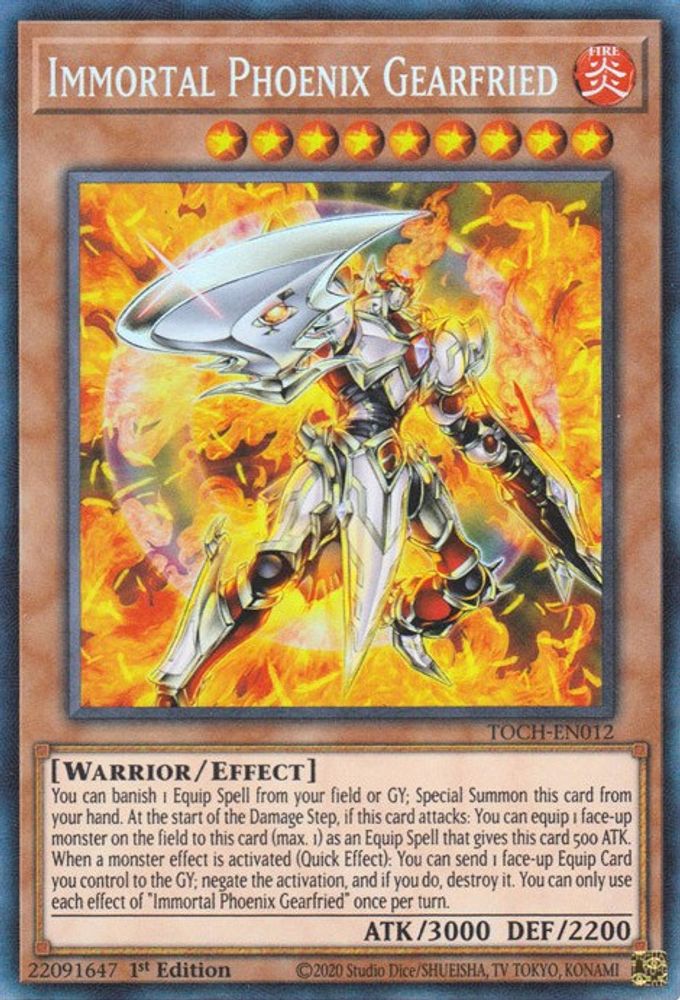 Immortal Phoenix Gearfried [TOCH-EN012] Rare de collection 