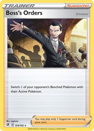 Ordres du patron (154/192) (Giovanni) (Thème Deck exclusif) [Épée et bouclier : Rebel Clash] 