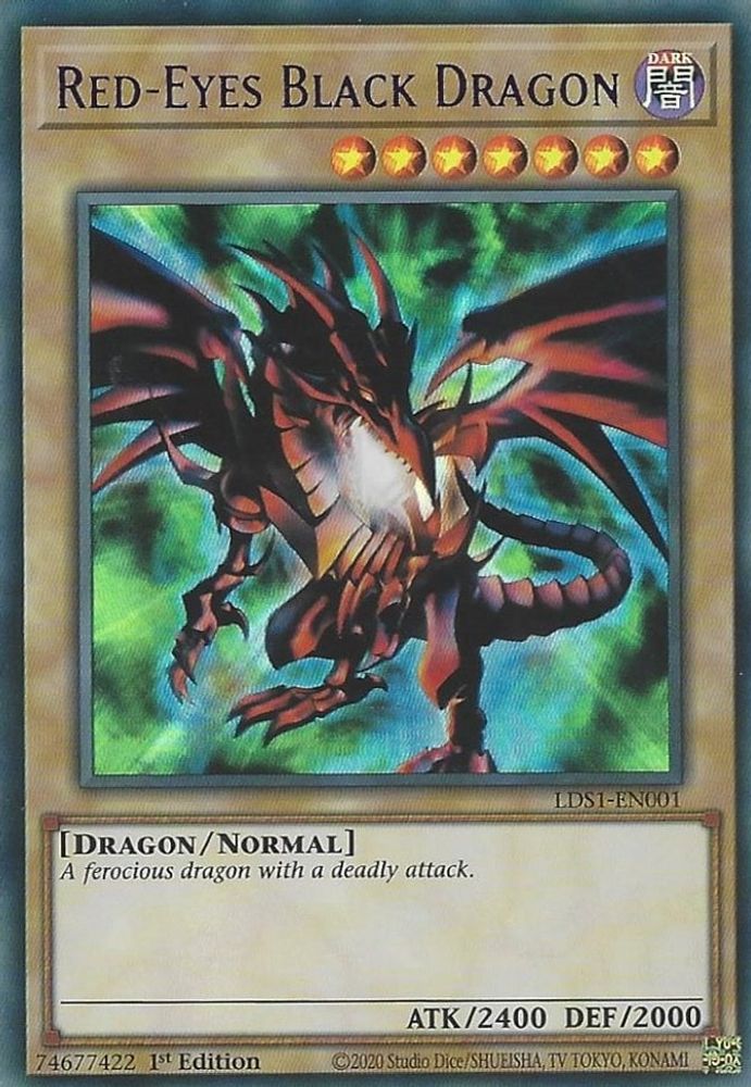Dragon noir aux yeux rouges (violet) [LDS1-EN001] Ultra rare 