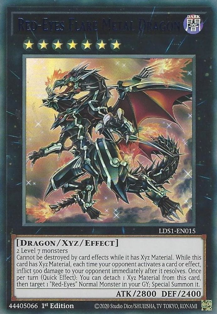 Red-Eyes Flare Metal Dragon (Blue) (LDS1-EN015) - Ultra Rare