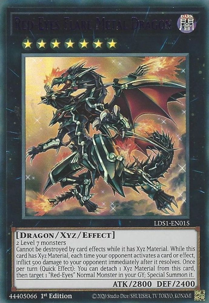 Dragon de métal évasé aux yeux rouges (violet) [LDS1-EN015] Ultra rare 