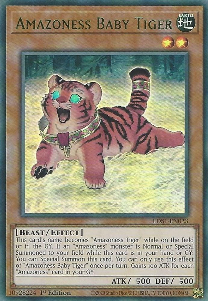 Amazoness Bébé Tigre (Vert) [LDS1-EN023] Ultra Rare 