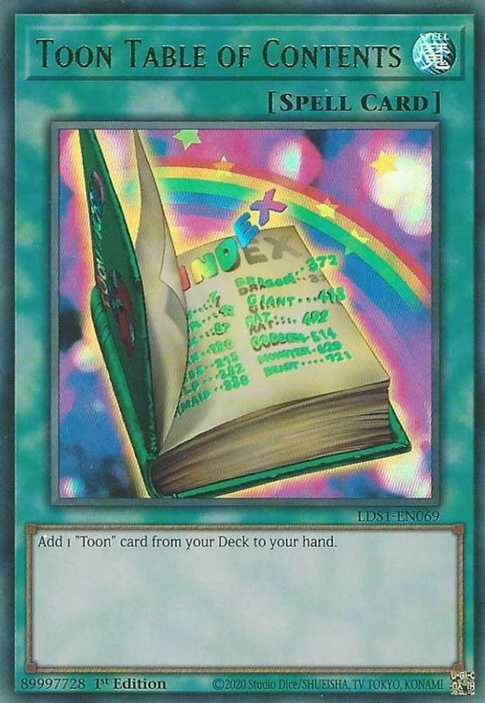 Toon Table of Contents (Green) (LDS1-EN069) - Ultra Rare