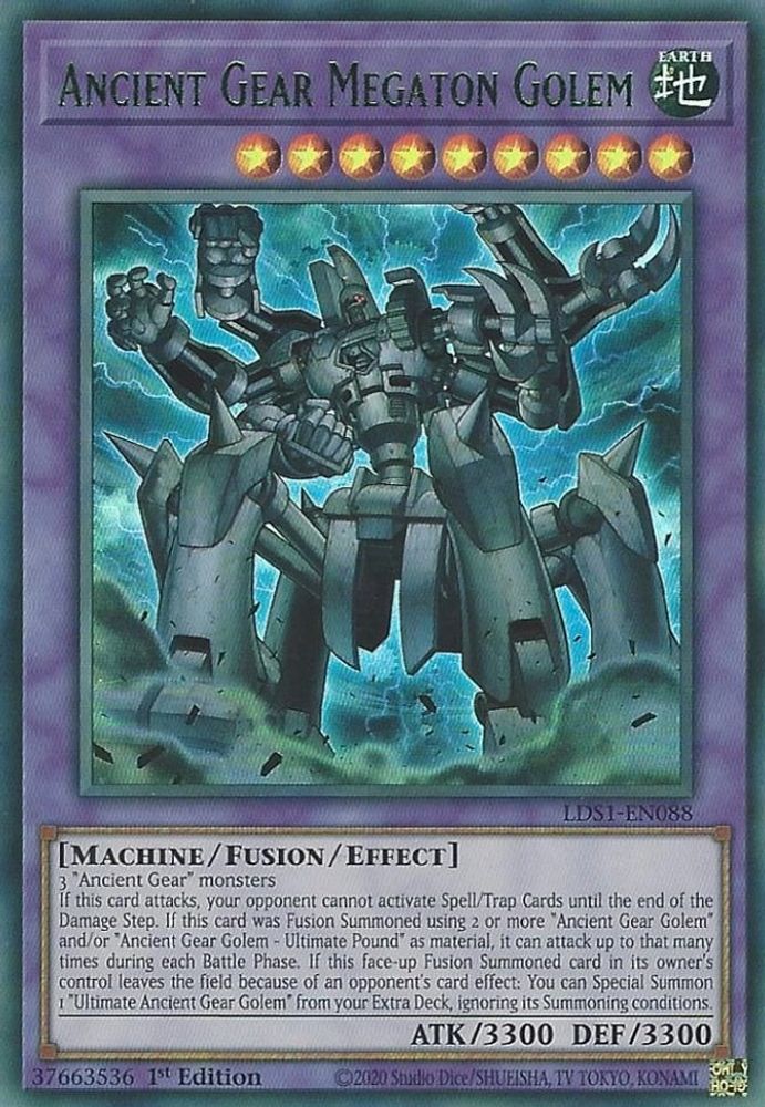 Ancient Gear Megaton Golem (Green) (LDS1-EN088) - Ultra Rare