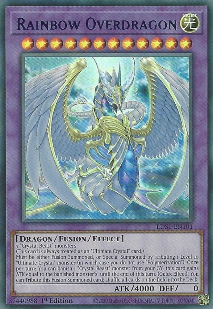 Rainbow Overdragon (Blue) (LDS1-EN101) - Ultra Rare