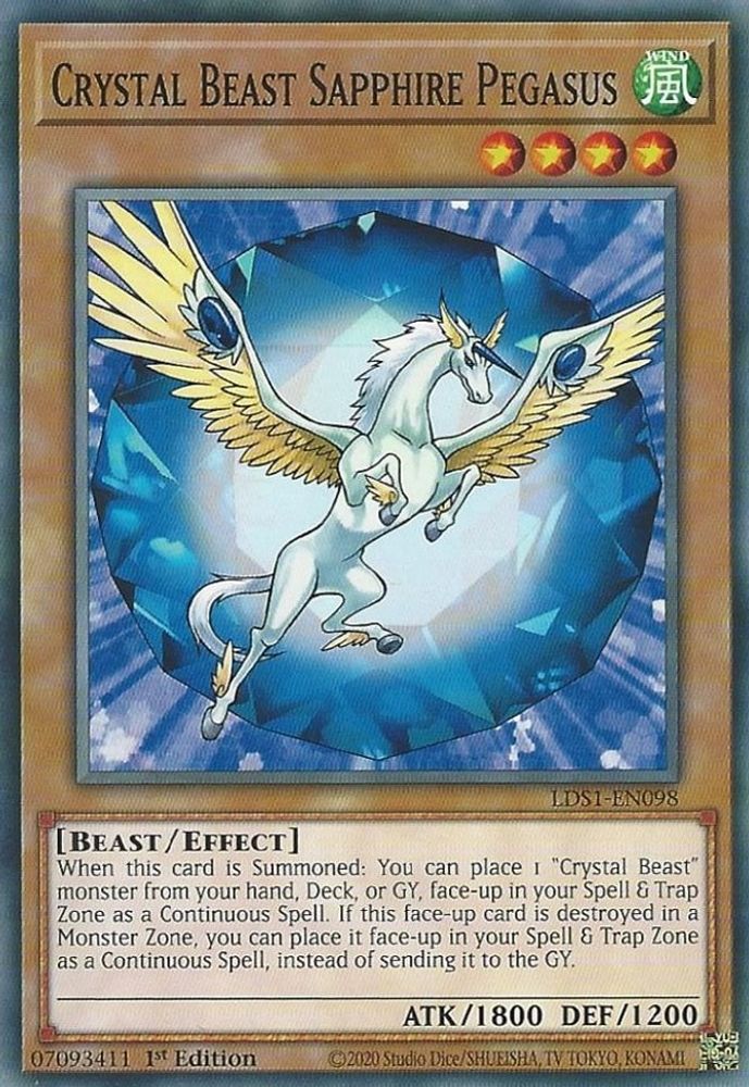 Crystal Beast Sapphire Pegasus (LDS1-EN098) - Common