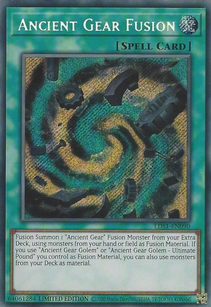 Ancient Gear Fusion (LDS1-EN090) - Secret Rare