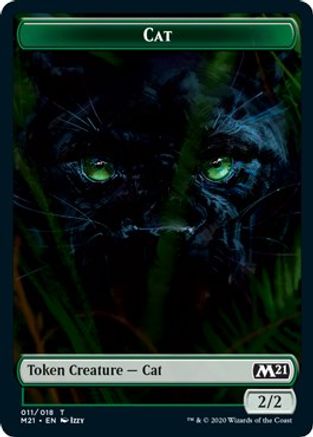 Cat (011) // Pirate Double-sided Token (M21-011) - Core Set 2021 Foil