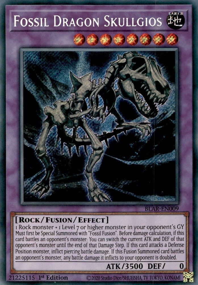 Fossil Dragon Skullgios (BLAR-EN009) - Secret Rare