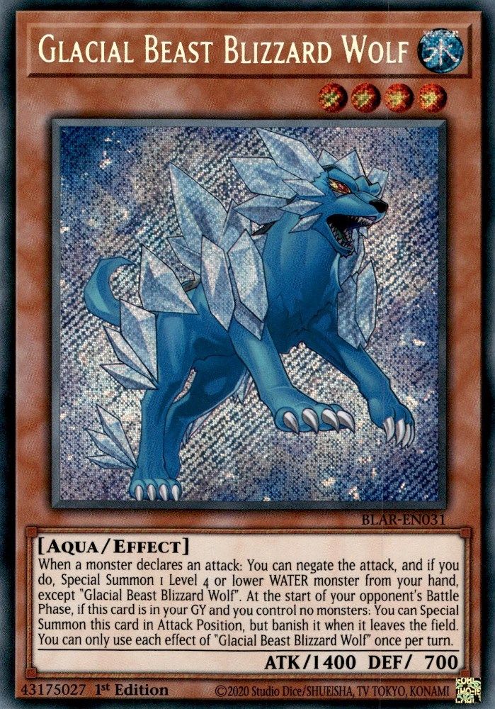 Glacial Beast Blizzard Wolf (BLAR-EN031) - Secret Rare