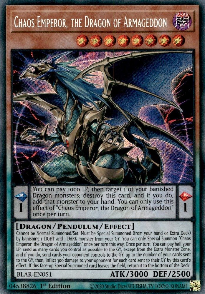 Empereur du Chaos, le Dragon d'Armageddon [BLAR-EN051] Secret Rare 