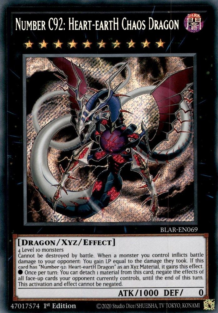 Number C92: Heart-eartH Chaos Dragon (BLAR-EN069) - Secret Rare