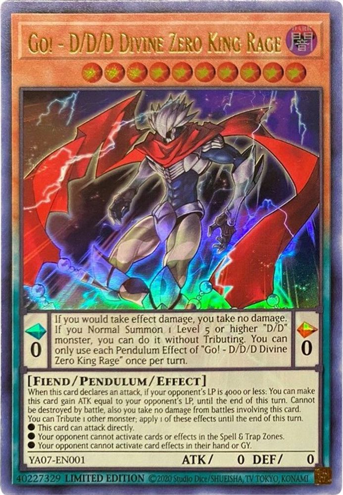 Go! - D/D/D Divine Zero King Rage (YA07-EN001) - Ultra Rare