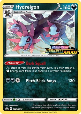 Hydreigon - SWSH037 (Prerelease)  - Holofoil - Promo
