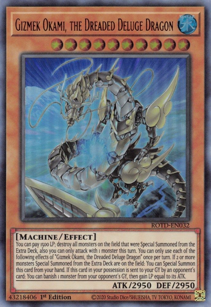Gizmek Okami, le redoutable dragon déluge [ROTD-EN032] Ultra Rare 