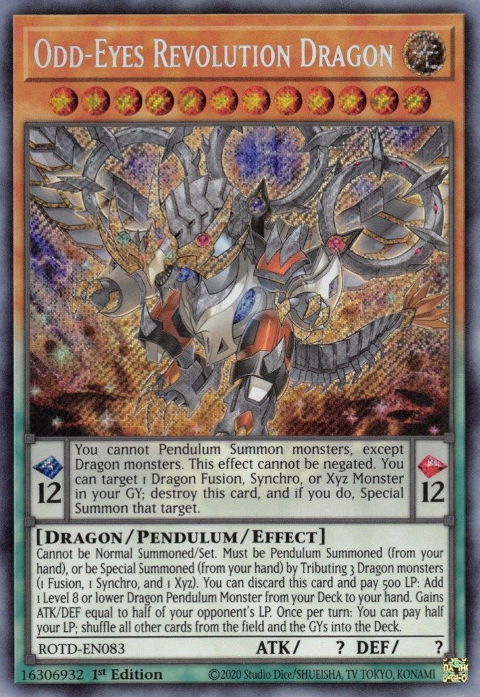 Odd-Eyes Revolution Dragon (ROTD-EN083) - Secret Rare