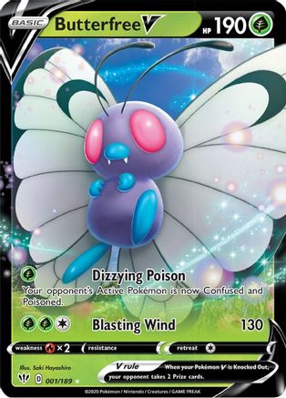 Butterfree V 1/189 - SWSH03 Darkness Ablaze Holofoil