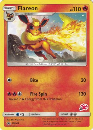 Flareon - SM186 (#44 Charizard Stamped)  - Promo