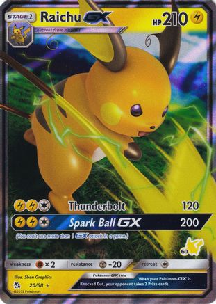 Raichu GX (20/68) (Timbre Pikachu #60) [Battle Academy 2020] 