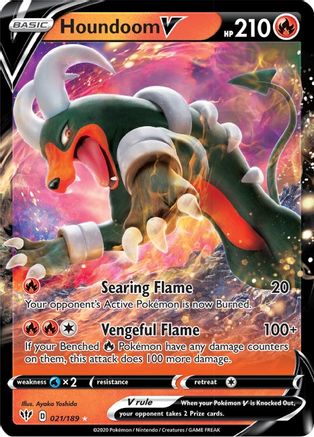 Houndoom V 21/189 - SWSH03 Darkness Ablaze Holofoil