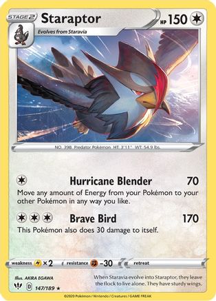 Staraptor (147/189) [Épée et Bouclier : Ténèbres en feu] 