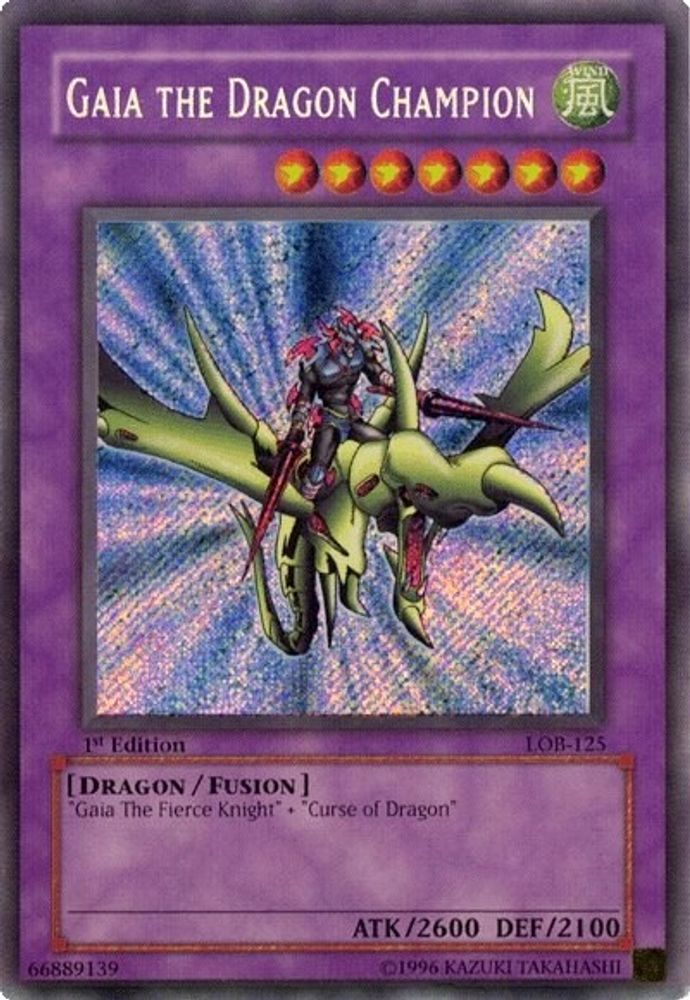 Gaia the Dragon Champion (LOB-125) - Secret Rare