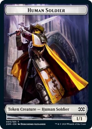 Human Soldier // Servo Double-Sided Token (2XM-5 // 25) - Double Masters Foil