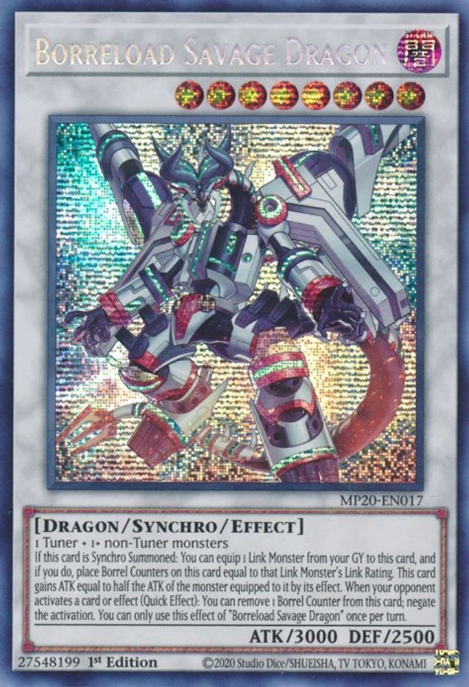 Borreload Savage Dragon [MP20-EN017] Prismatique Secret Rare 