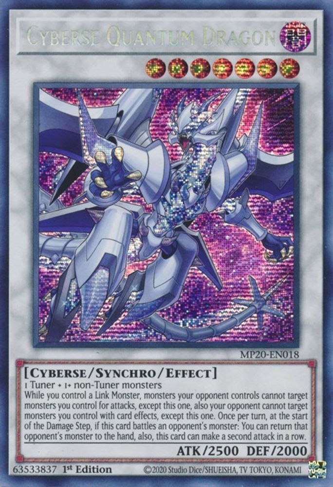 Cyberse Quantum Dragon [MP20-EN018] Prismatique Secret Rare 