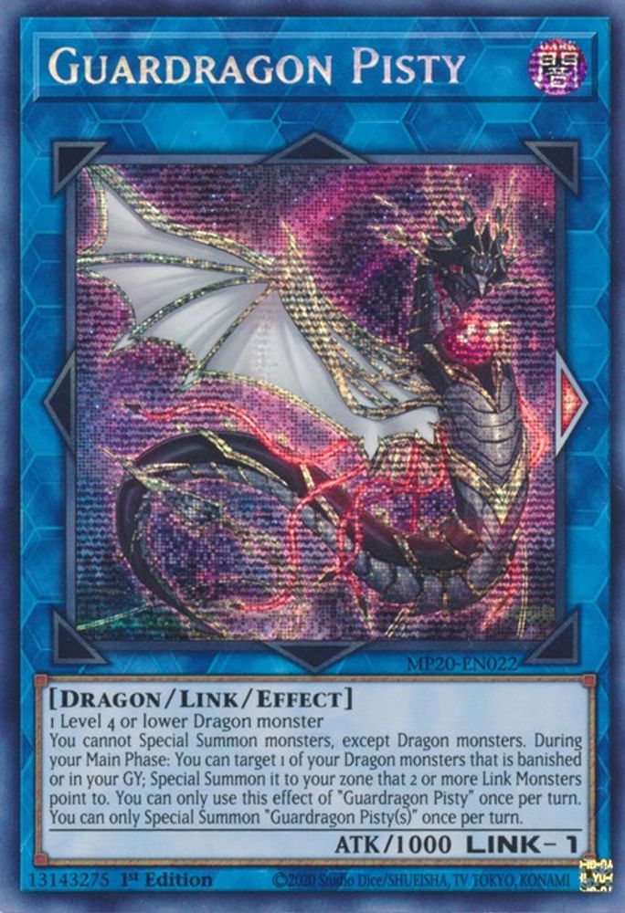 Guardragon Pisty (MP20-EN022) - Prismatic Secret Rare