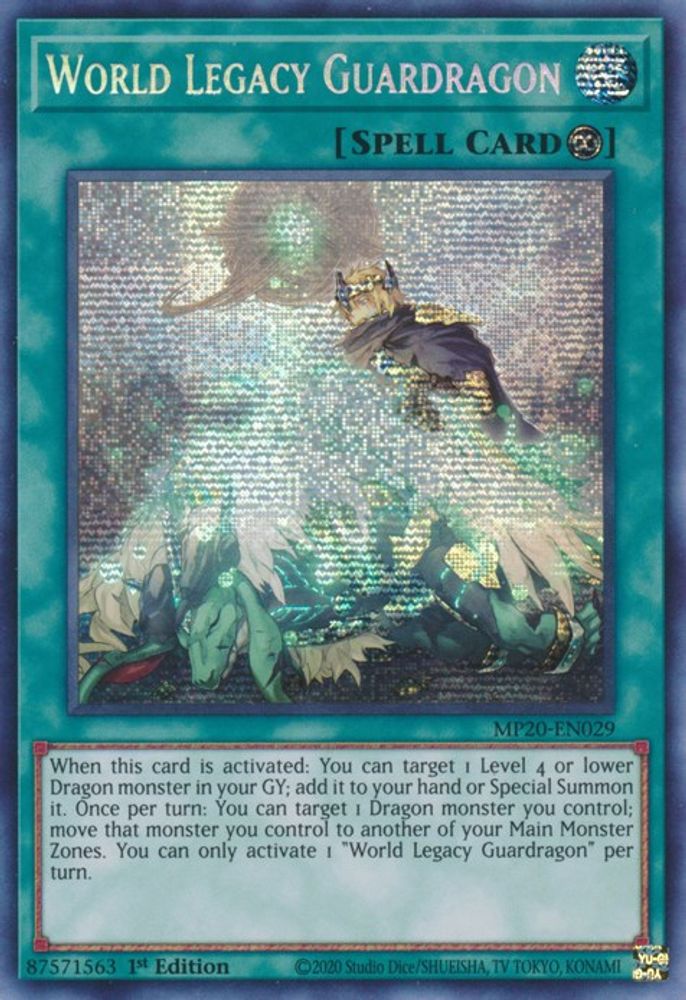 World Legacy Guardragon [MP20-EN029] Prismatique Secret Rare 