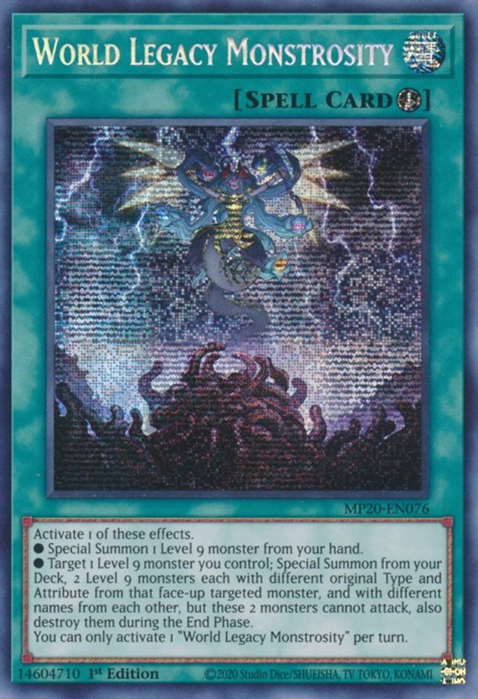 World Legacy Monstrosity (MP20-EN076) - Prismatic Secret Rare