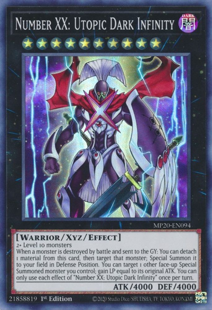 Numéro XX : Utopic Dark Infinity [MP20-EN094] Super Rare 