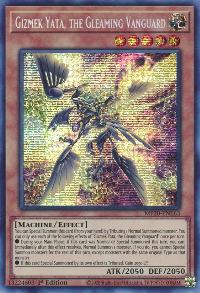 Gizmek Yata, the Gleaming Vanguard (MP20-EN163) - Prismatic Secret Rare