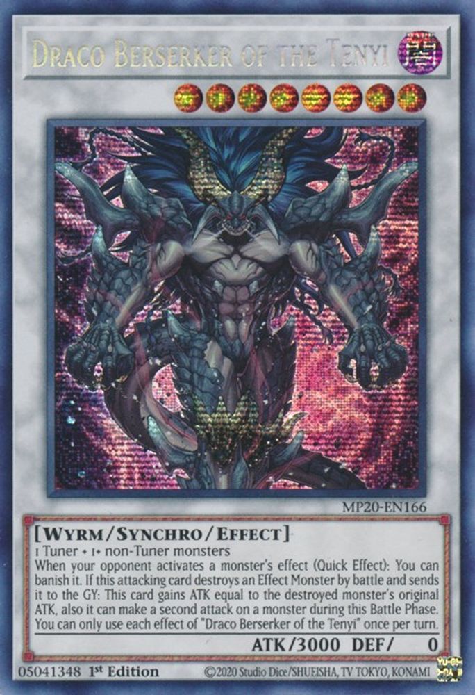Draco Berserker des Tenyi [MP20-EN166] Prismatic Secret Rare 