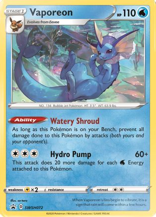 Vaporeon SWSH072  - Holofoil - Promo