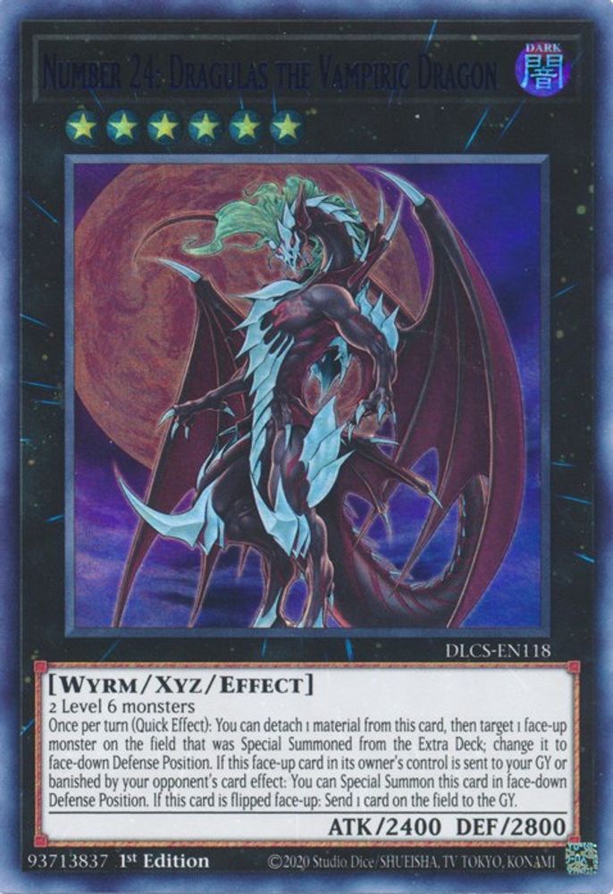 Numéro 24 : Dragulas le dragon vampirique (bleu) [DLCS-EN118] Ultra Rare 