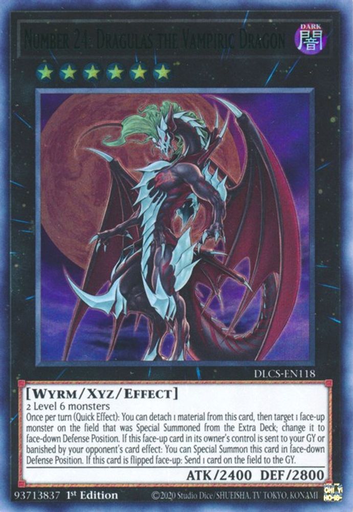 Numéro 24 : Dragulas le dragon vampirique (vert) [DLCS-EN118] Ultra Rare 
