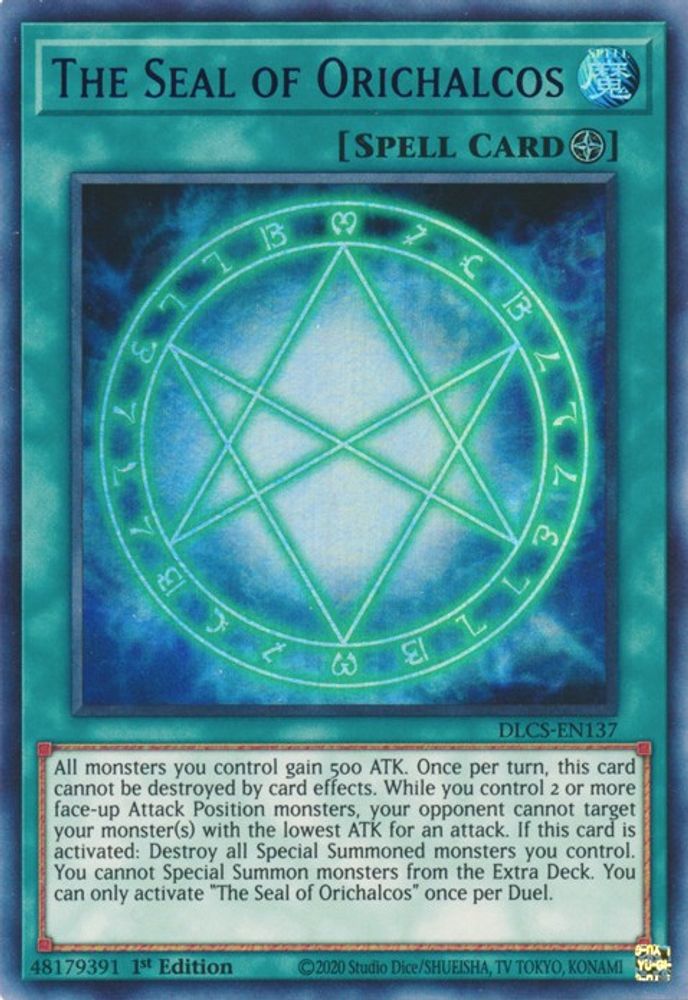 The Seal of Orichalcos (Blue) (DLCS-EN137) - Ultra Rare