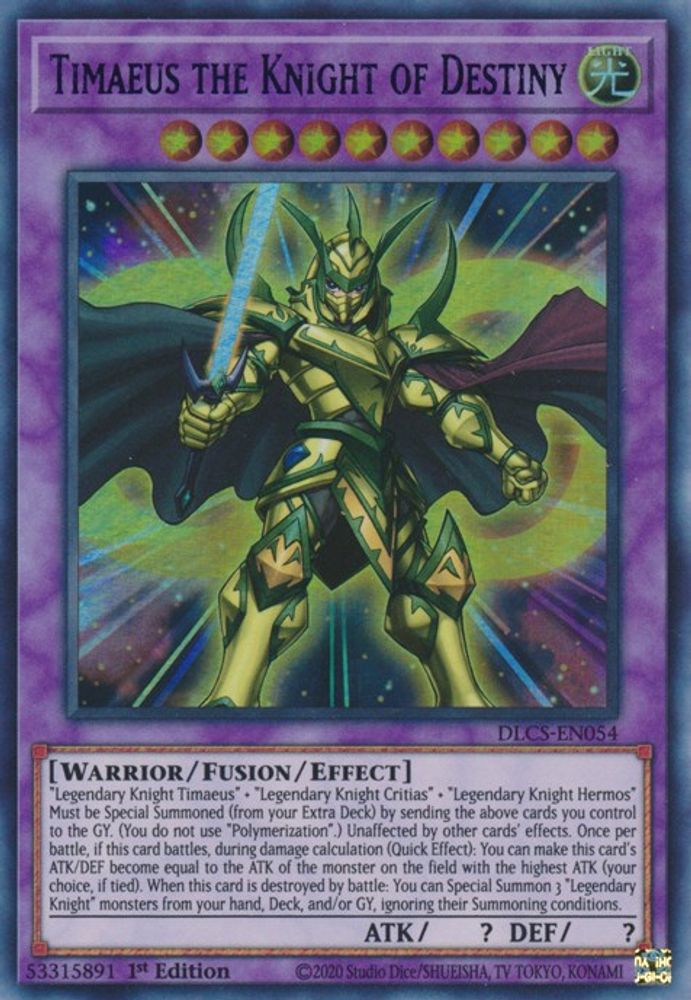 Timaeus the Knight of Destiny (Blue) (DLCS-EN054) - Ultra Rare
